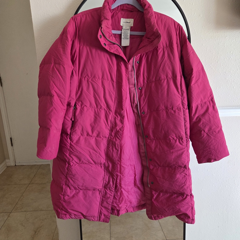 L.L. Bean Women's Vibrant Pink Puffer Coat